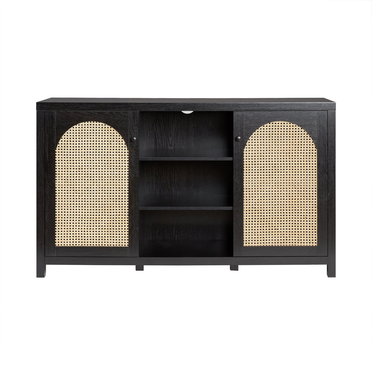 Celestialix 58" 2-Door Sideboard with Arched Rattan Panels