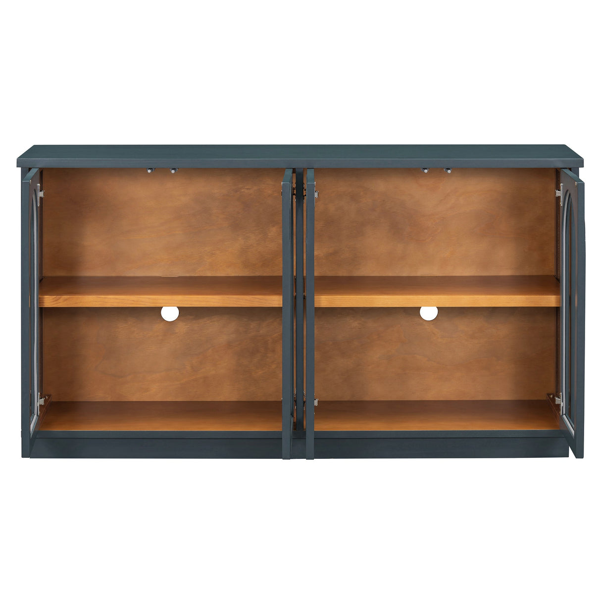 Arched Storage Cabinet with Glass Doors