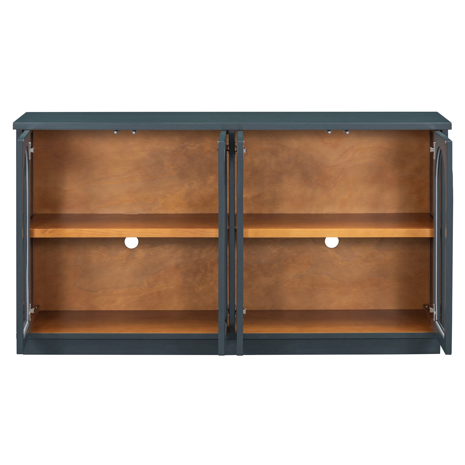 Arched Storage Cabinet with Glass Doors