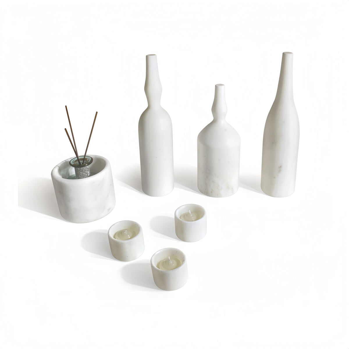 7 Pieces Luxury Natural Marble Living Room Accessories Set