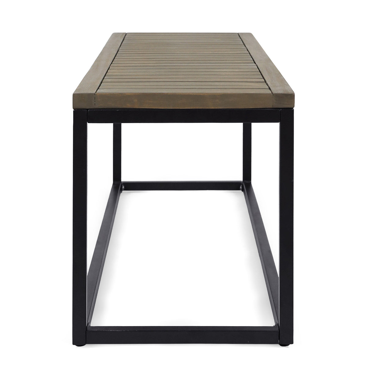 JECO Industrial Wood and Metal Outdoor Bench