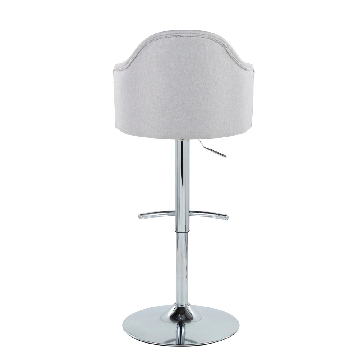 Ahoy - Contemporary Adjustable Barstool With Swivel With Rounded T Footrest (Set of 2)