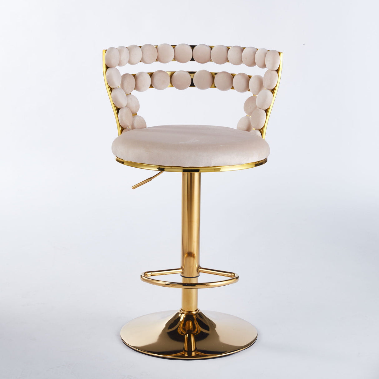 Modern Bar Chair With Iron Tube Legs, Soft Cushions And Comfortable Backrest (Set of 2)