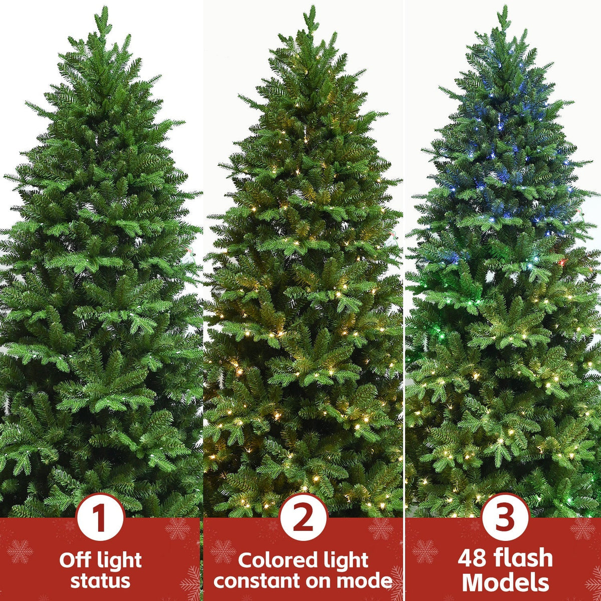 7FT Prelit Christmas Tree with 340 RGB LED Lights - Multicolor