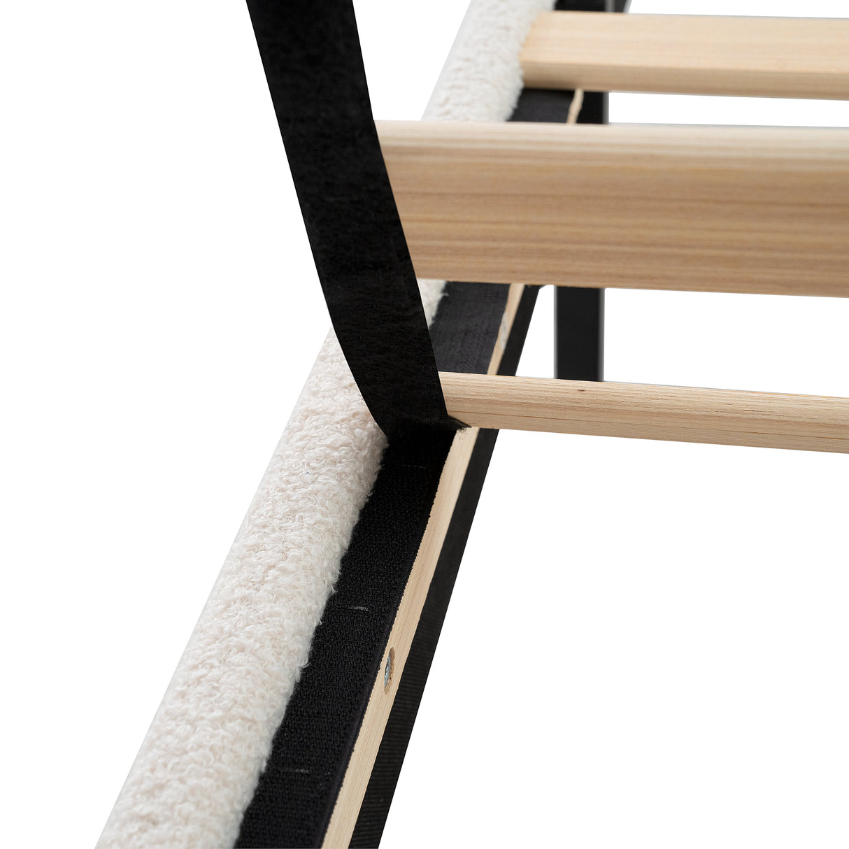 King Size Bed Frame with Upholstered Teddy Velvet Headboard