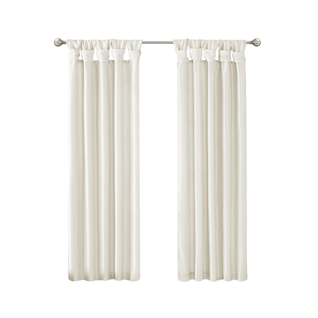 Twist Tab Lined Window Curtain Panel White 50x84'