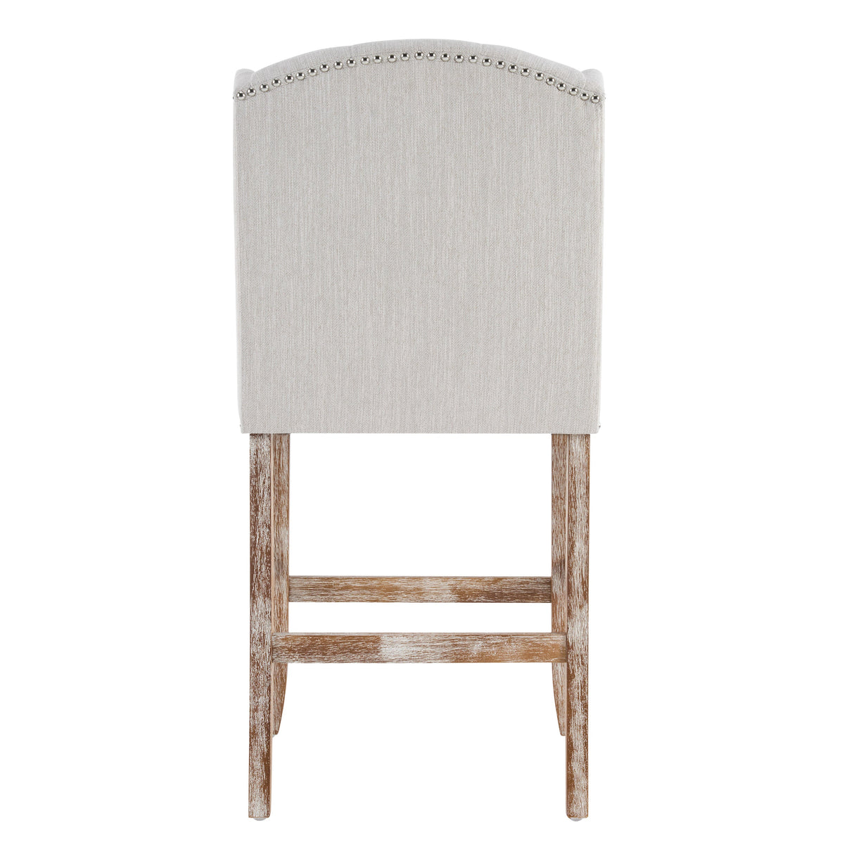 26.78'' Seat Height Vienna Contemporary Fabric Tufted Wingback Counter Stools, Set of 2