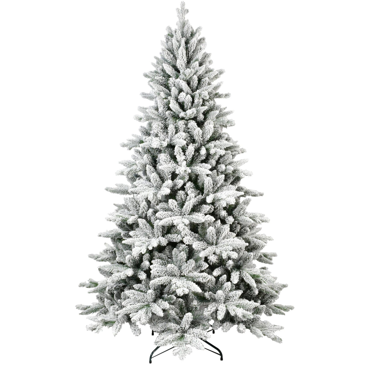 6ft Snow-Flocked Pre-Lit Christmas Tree with 1100 PE+PVC Tips