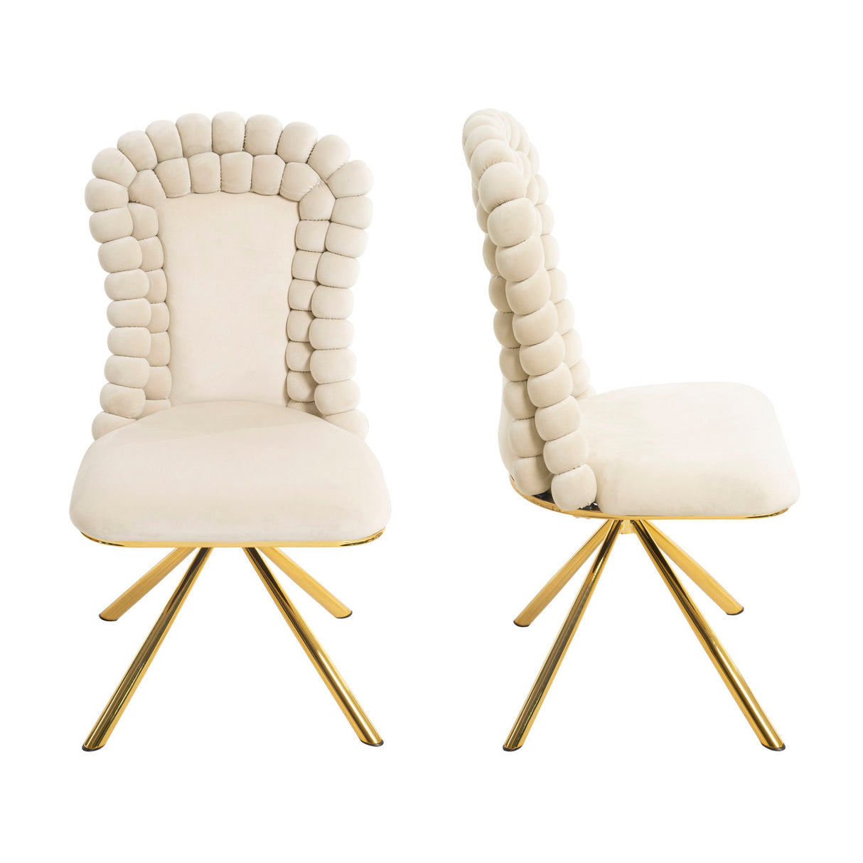 Upholstered Swivel Dining Chairs (Set of 2)