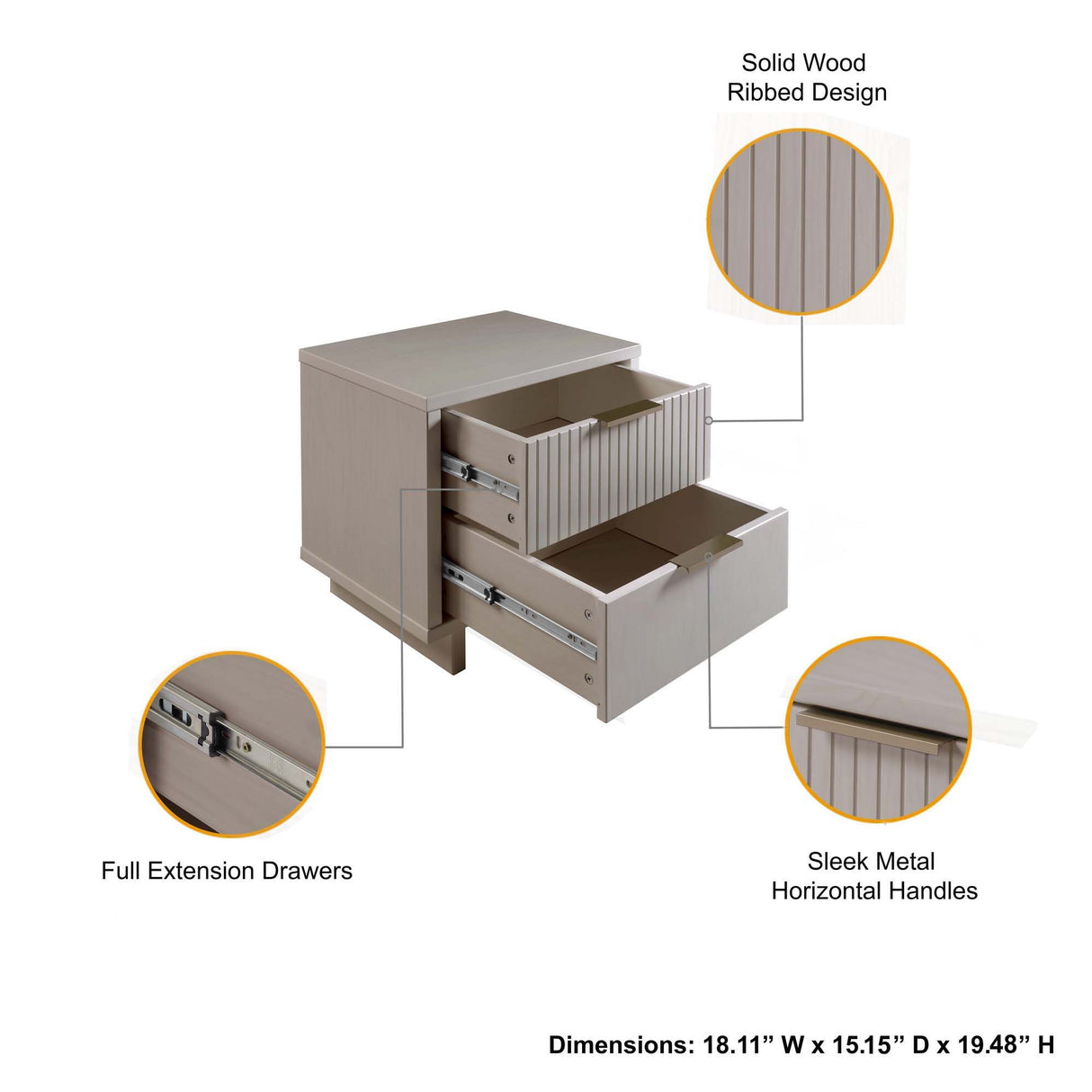 Granville - Nightstand With 2 Drawers