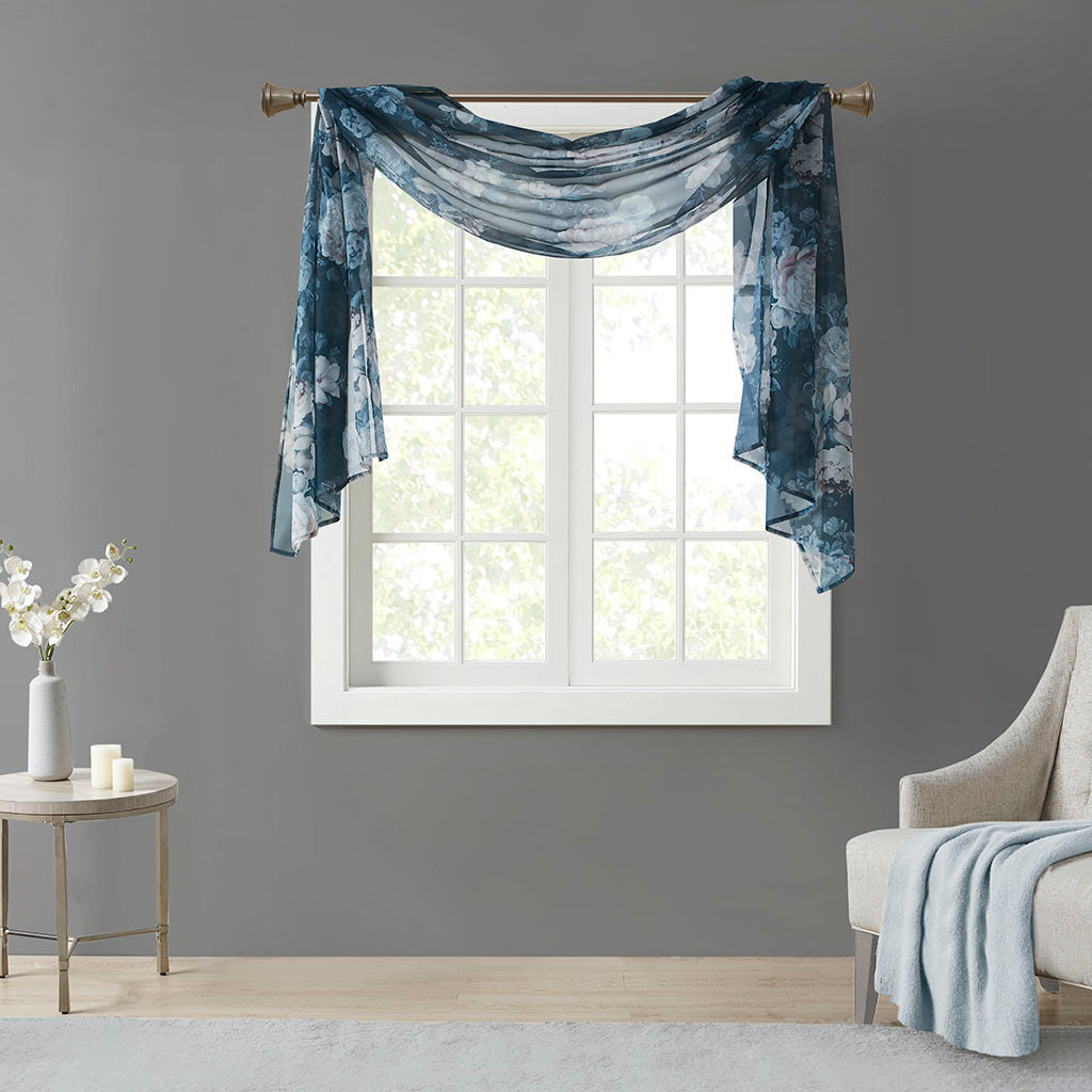 Printed-Floral-Voile-Sheer-Scarf-Window-Curtains