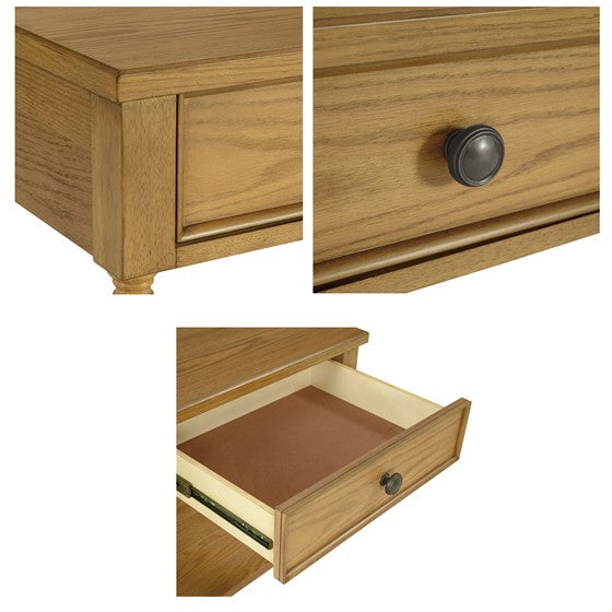 1-Drawer Nightstand with Turned legs and Bottom Shelf