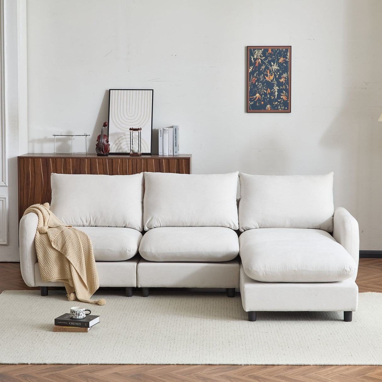 Oversize Modular Free Combination Sectional Sofa Couch With Ottoman For Living Room