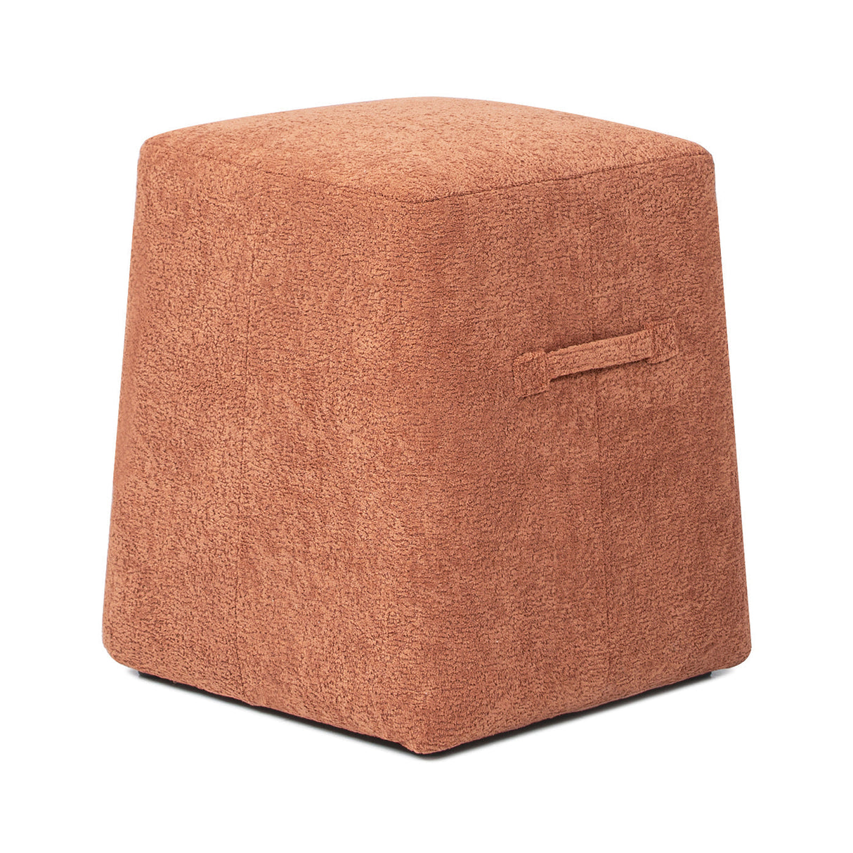 Oliver 16' Tapered Square Upholstered Ottoman in Spice Orange Fleeced Teddy