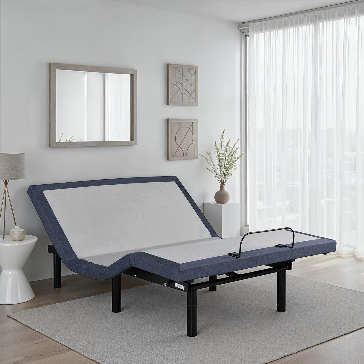 Twin XL Adjustable Bed Base with Massage and Head and Foot Position Adjustments