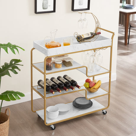 6-tier bar cart, slide bar serving cart