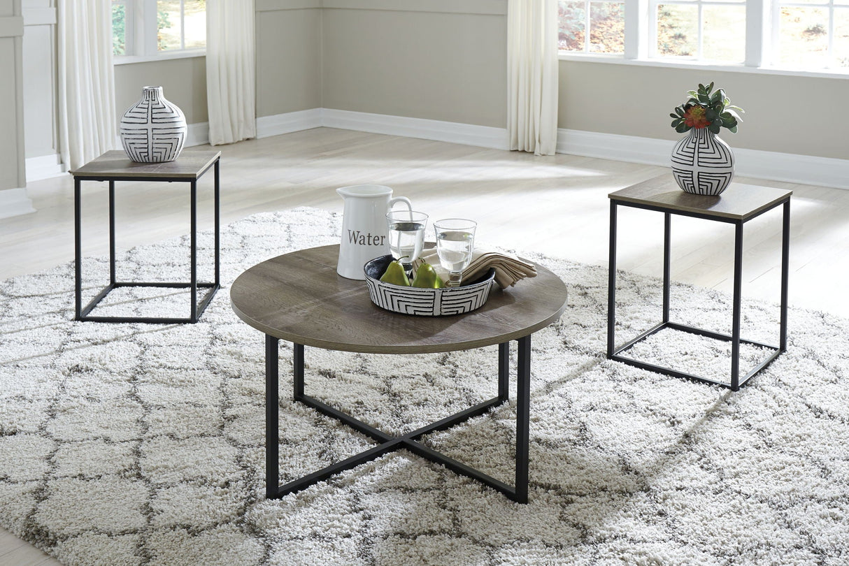 Wadeworth - Occasional Table Set (Set of 3) - Brown / Beige