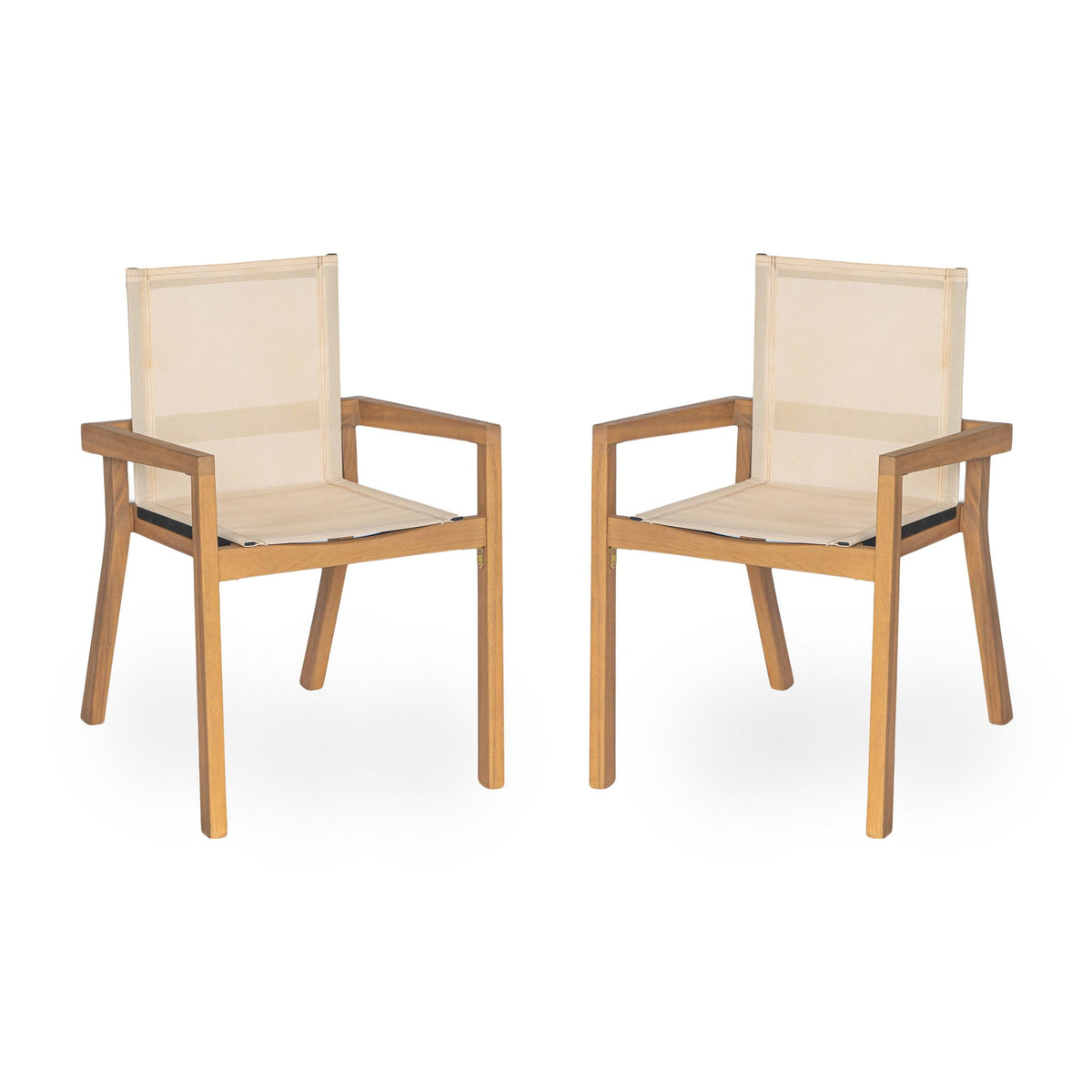 Belfast - Dining Chair With Acacia Wood Frame And Seating (Set of 2)