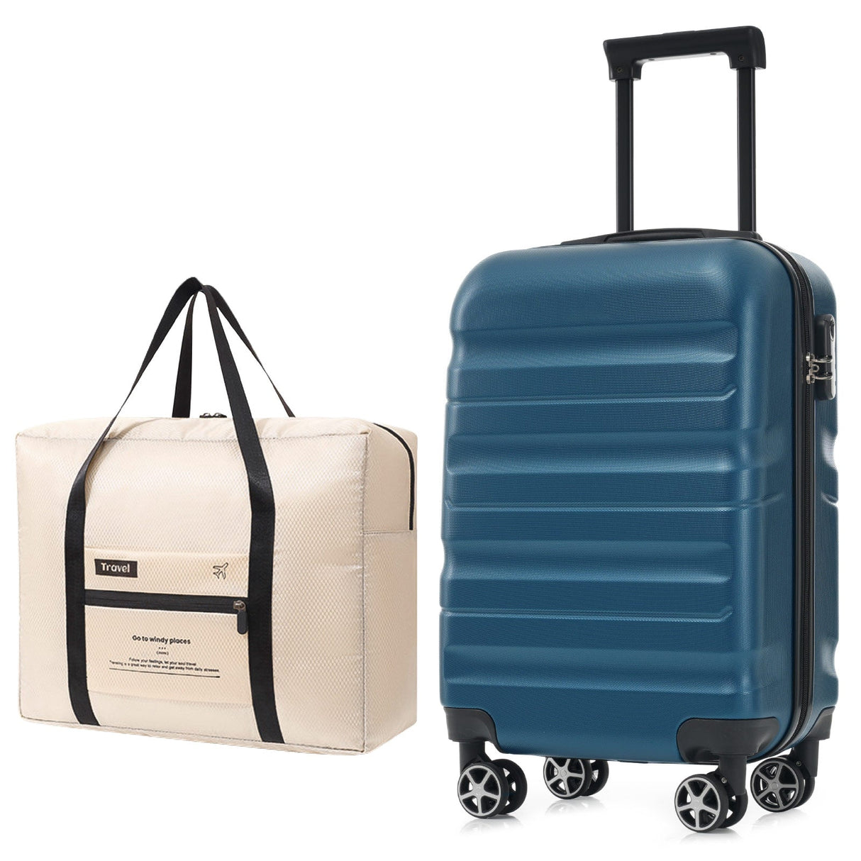 Hardshell ABS Carry-On Luggage Set with Spinner Wheels