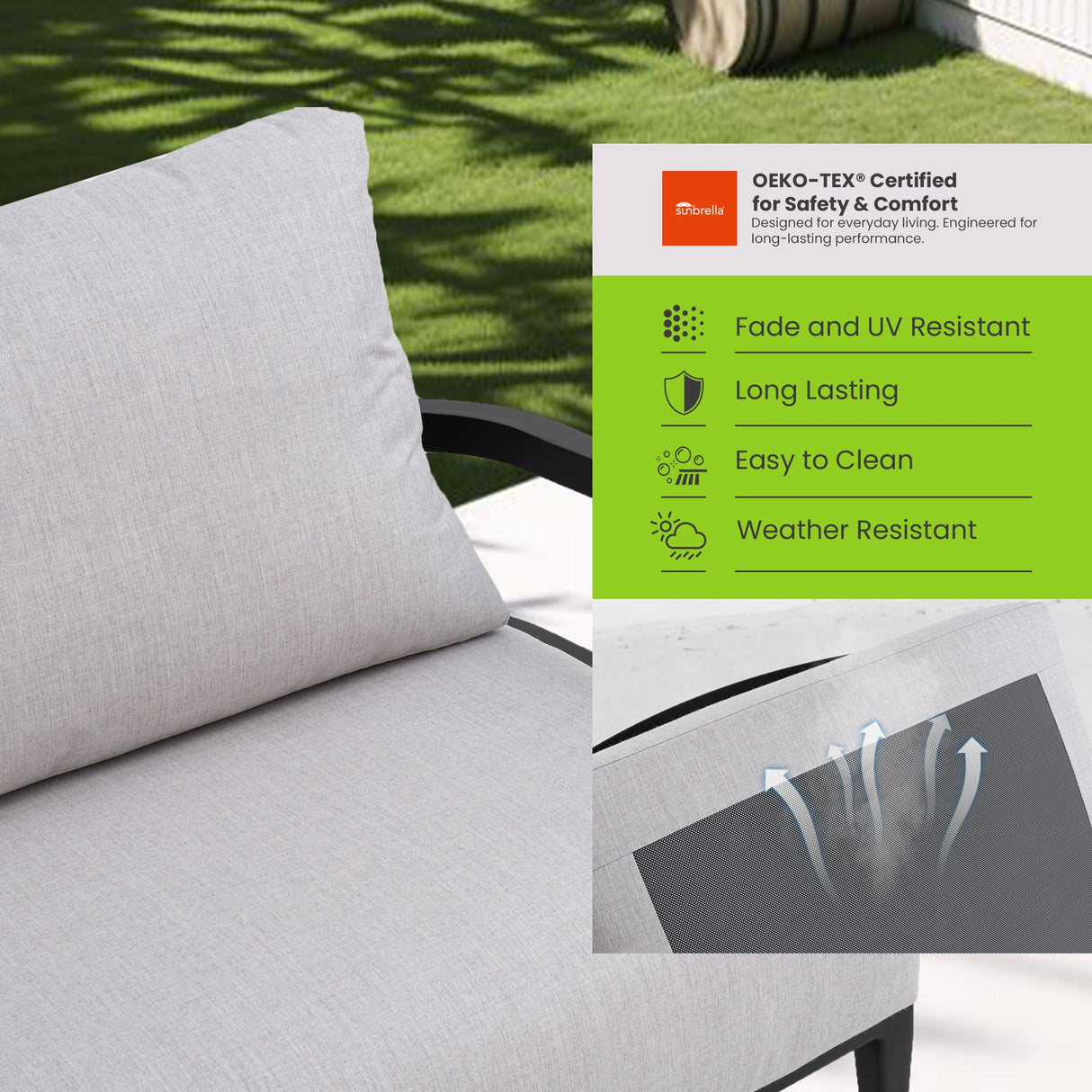 3PC Outdoor Aluminum Patio Furniture Set