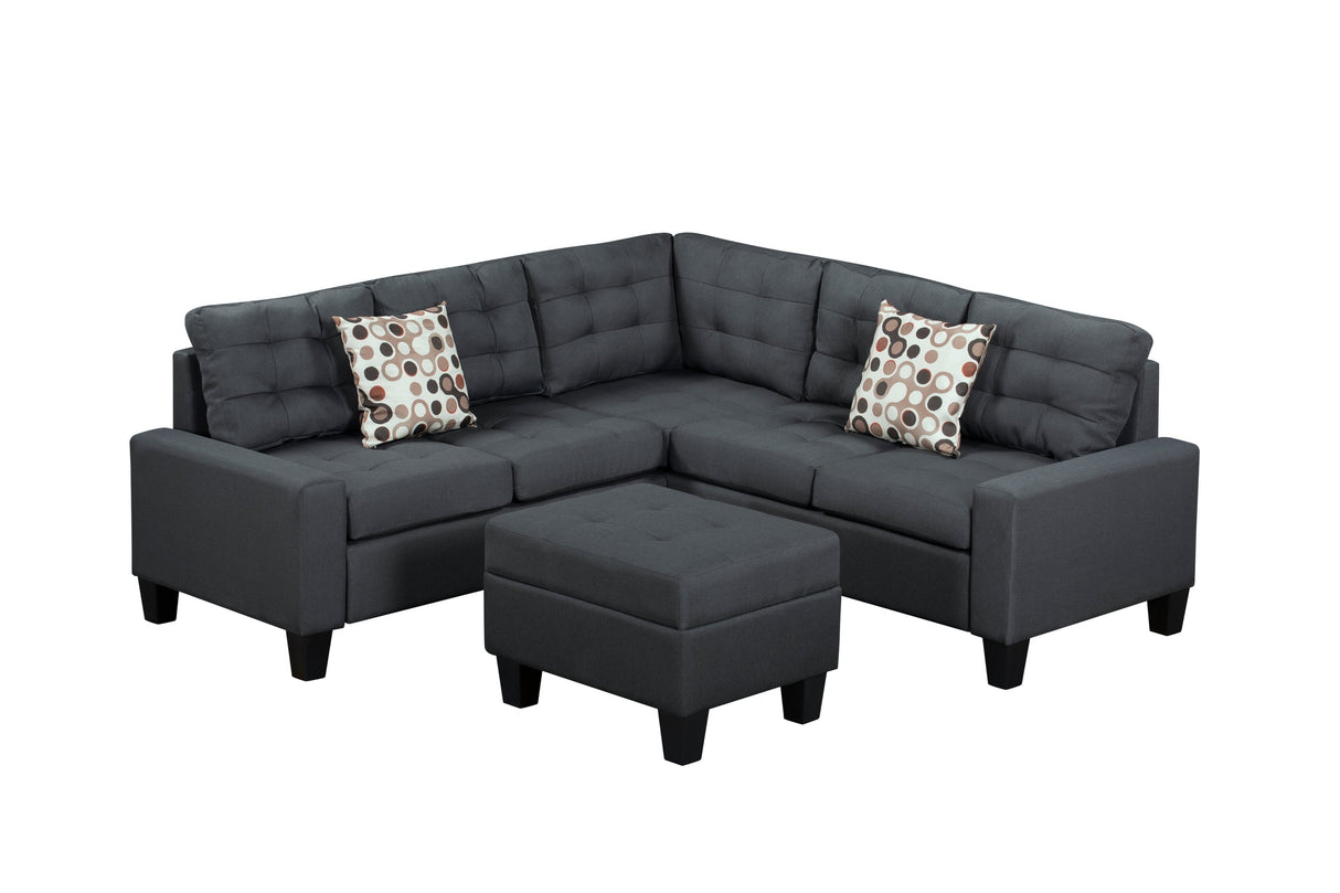 6-Piece Upholstered Sectional Sofa Grey