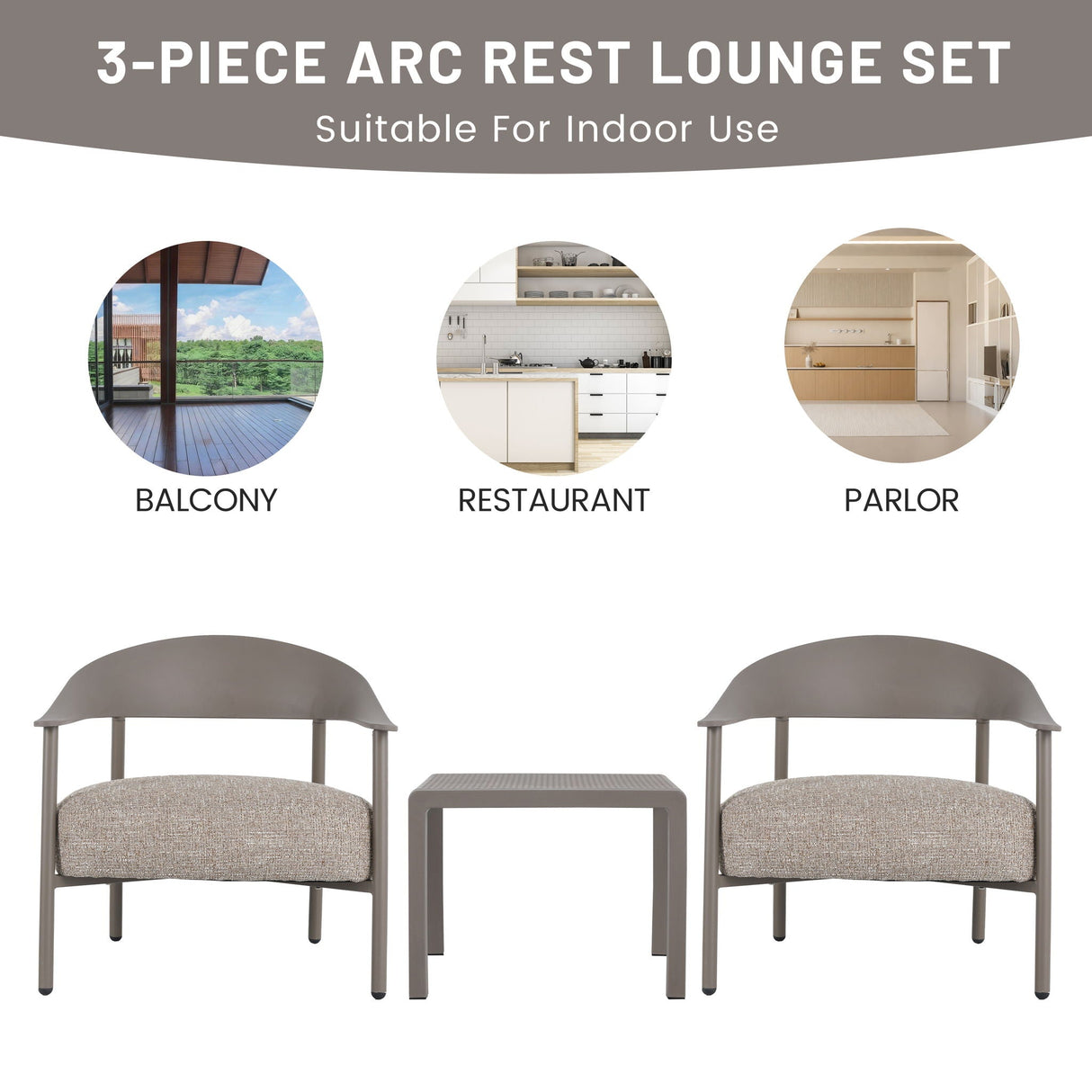 Furniture Set With Seat Cushions, Sturdy And Durable