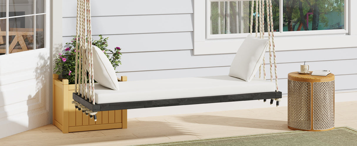 TOPMAX Patio Wooden Swing Chair