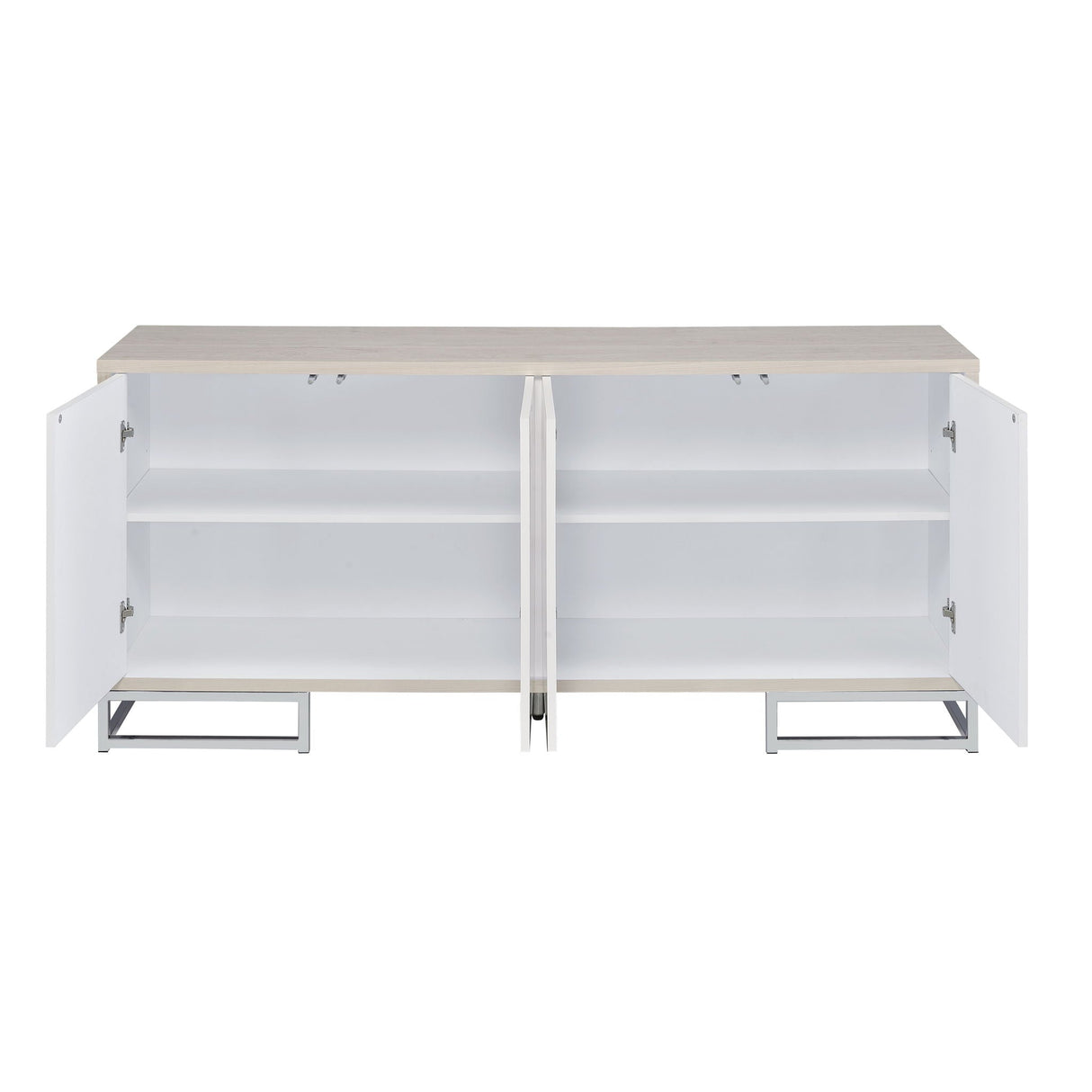 Panos Console Cabinet - White Marble / Chrome