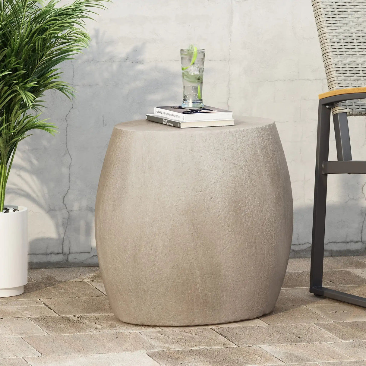Outdoor Oval Shaped Side Table
