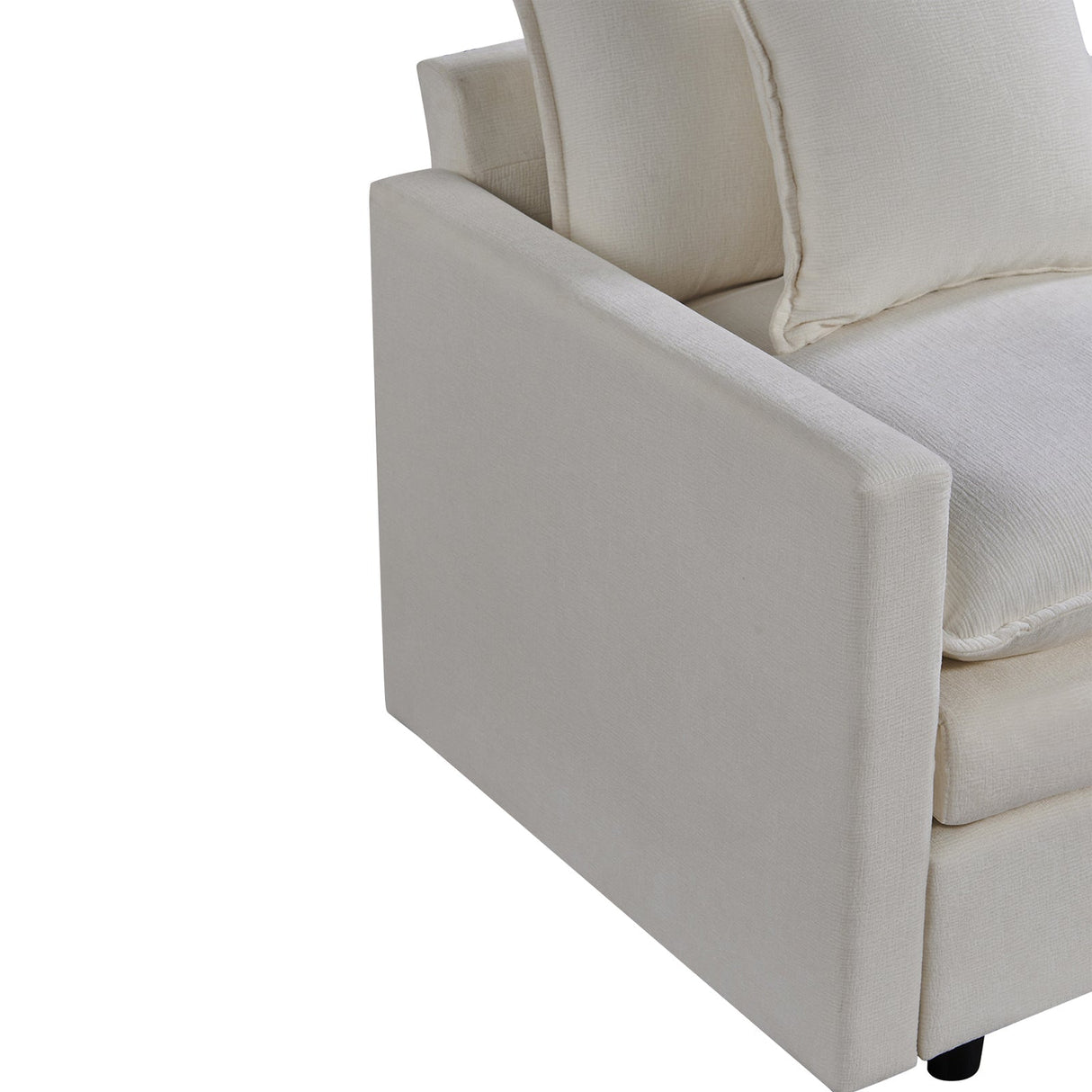 Plush Chenille Armchair with Deep Seating and Double-Layer Cushions