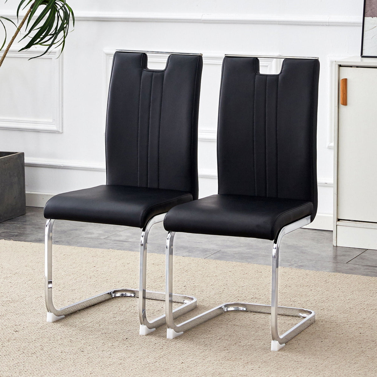 Bow Shaped Ergonomic Chairs with Non-Slip Base - Black or White