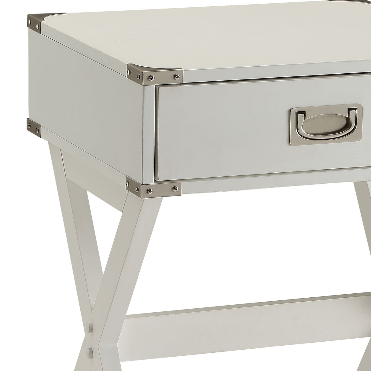 White Finish Accent Table