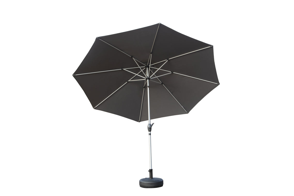9FT Patio Umbrella, Outdoor Table Umbrella with Push Button Tilt and Crank, UV Protection Waterproof Market Sun Umbrella with 8 Sturdy Ribs for Garden, Deck, Backyard, Pool (Gray)
