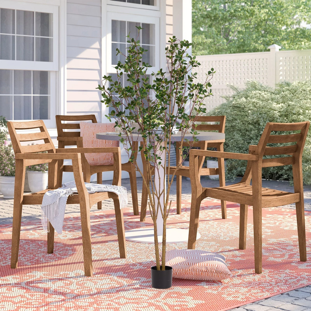 5.2FT Artificial Tree Graceful Evergreen Faux Plant