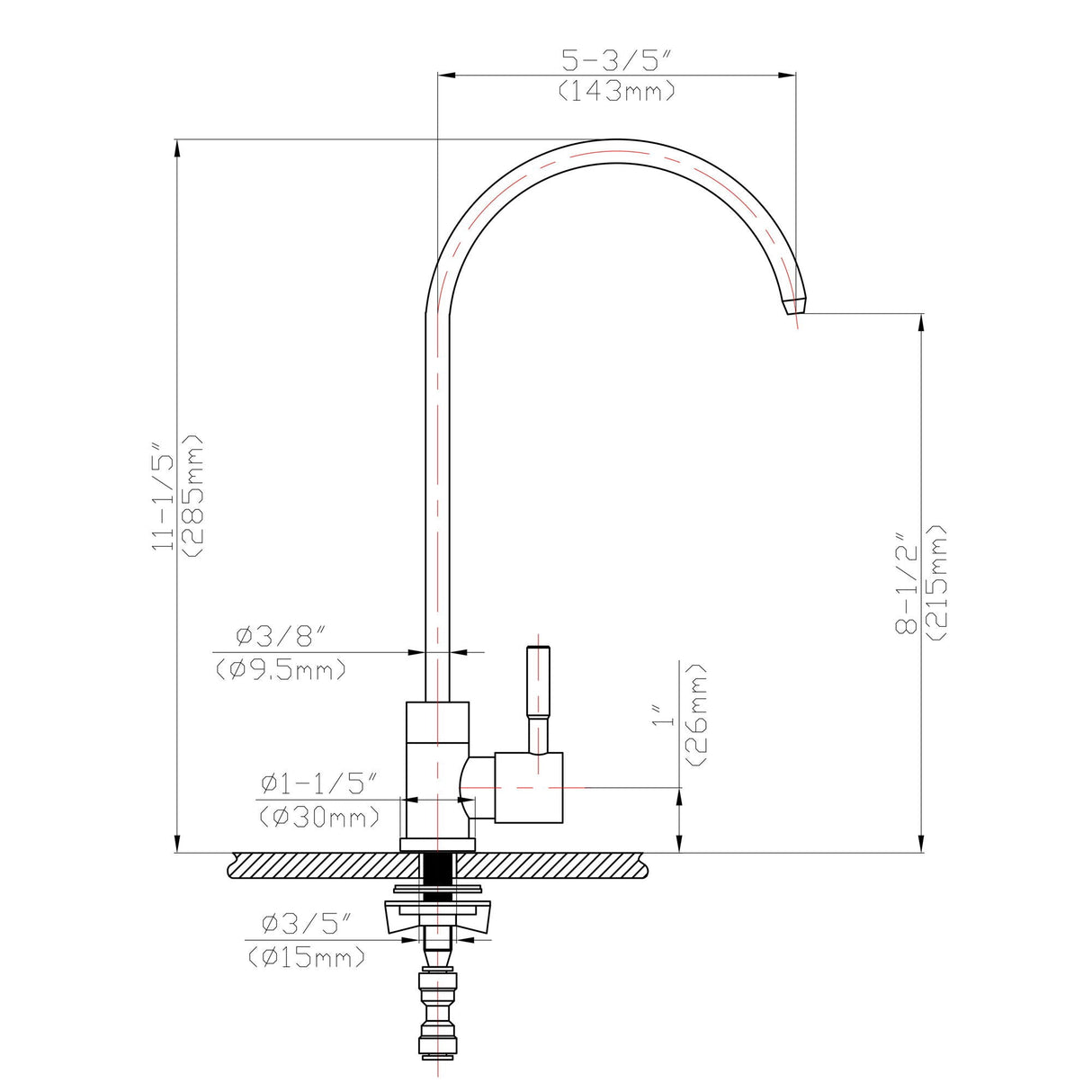 Modern Design, Lead Free Drinking Water Faucet - Brushed Nickel