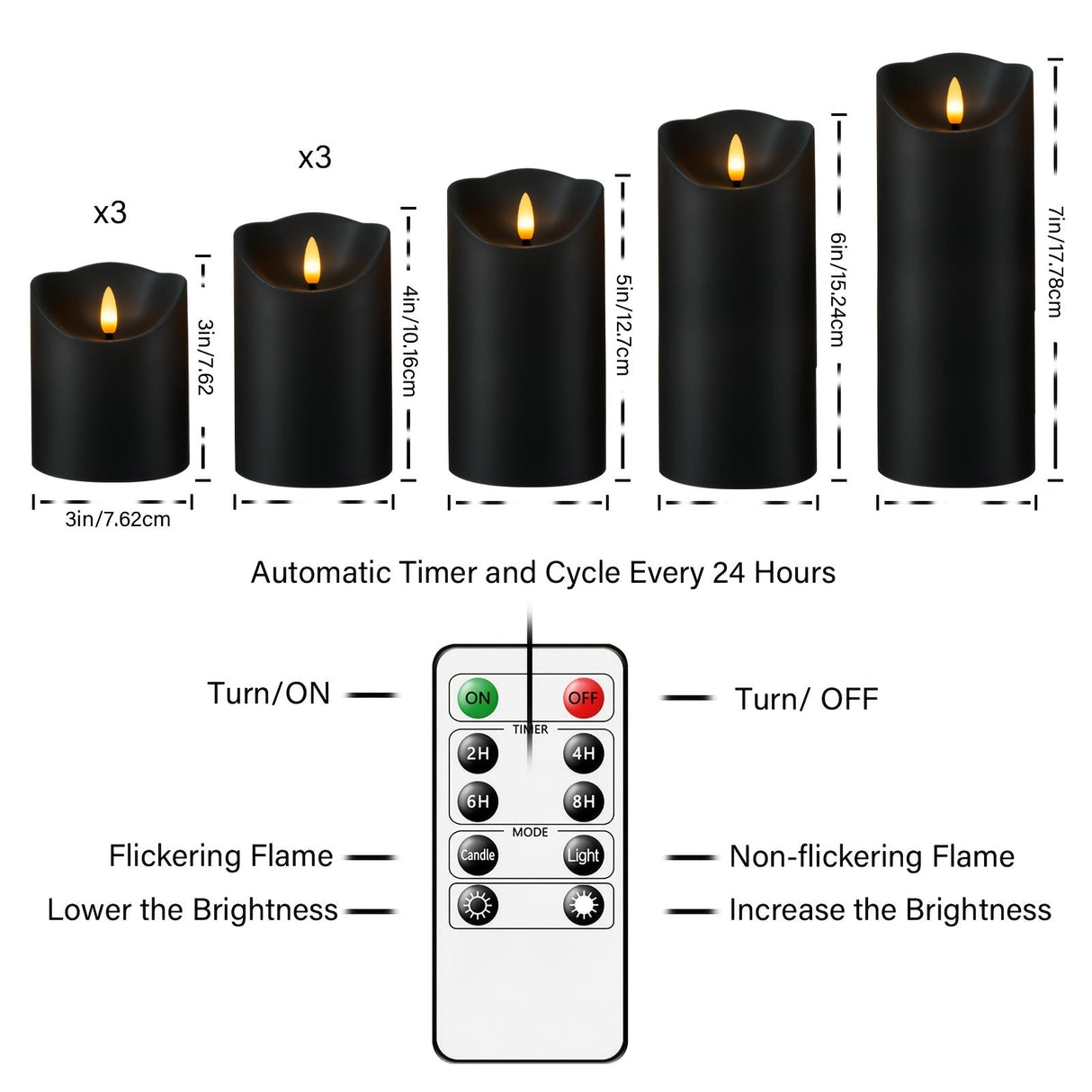 Flickering Flameless LED Candles – 9pcs Set w/ Remote & Timer for Decoration