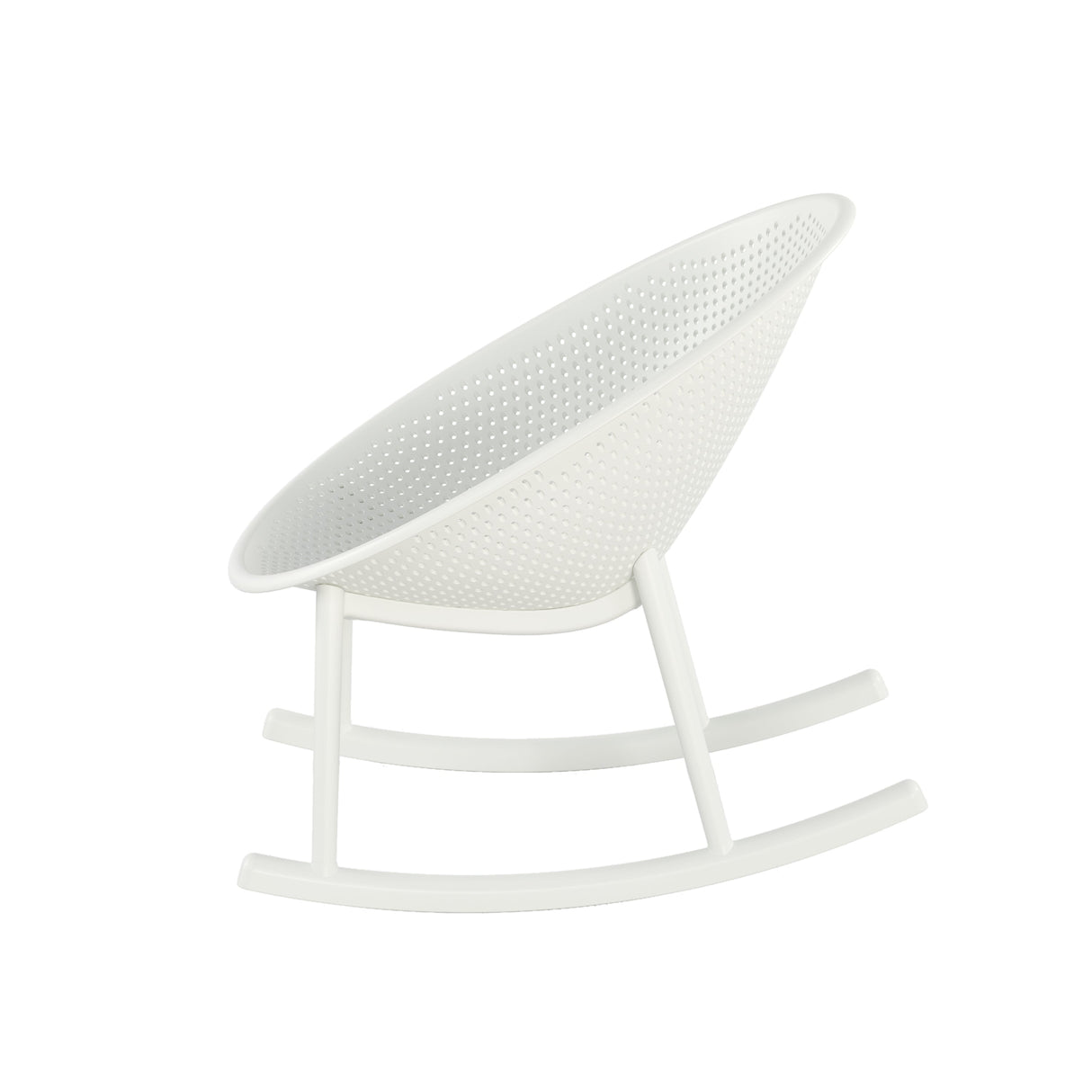 Modern Gable Rocking Chair Set of 2 in White Plastic with Weather Resistance