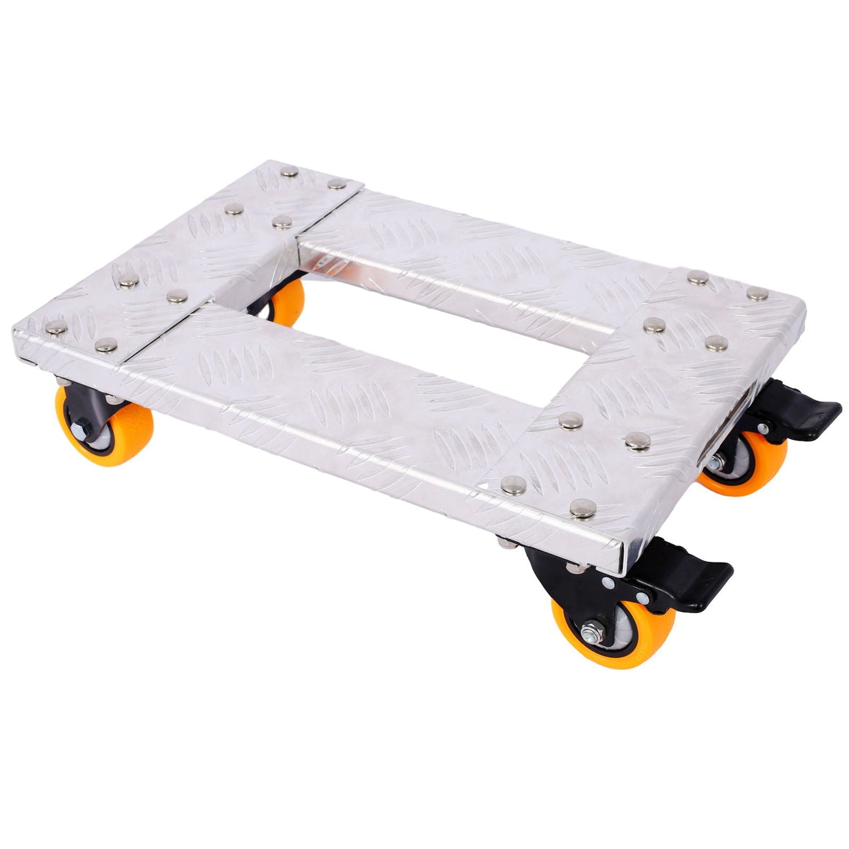 Heavy Duty Furniture Dolly Trolley Car, Aluminum Frame With 3" Tpu Professional Casters, Brake Option