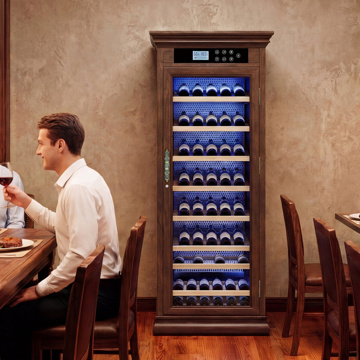 Temperature Control Professional Wooden Refrigerated Wine Cabinet