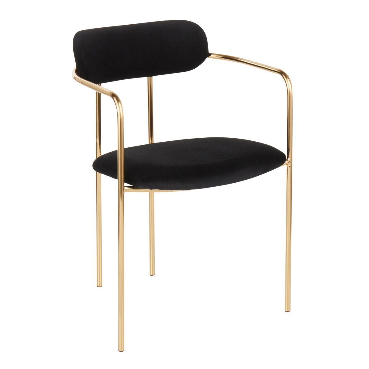 Demi Contemporary Chair in Gold Metal - Set of 2