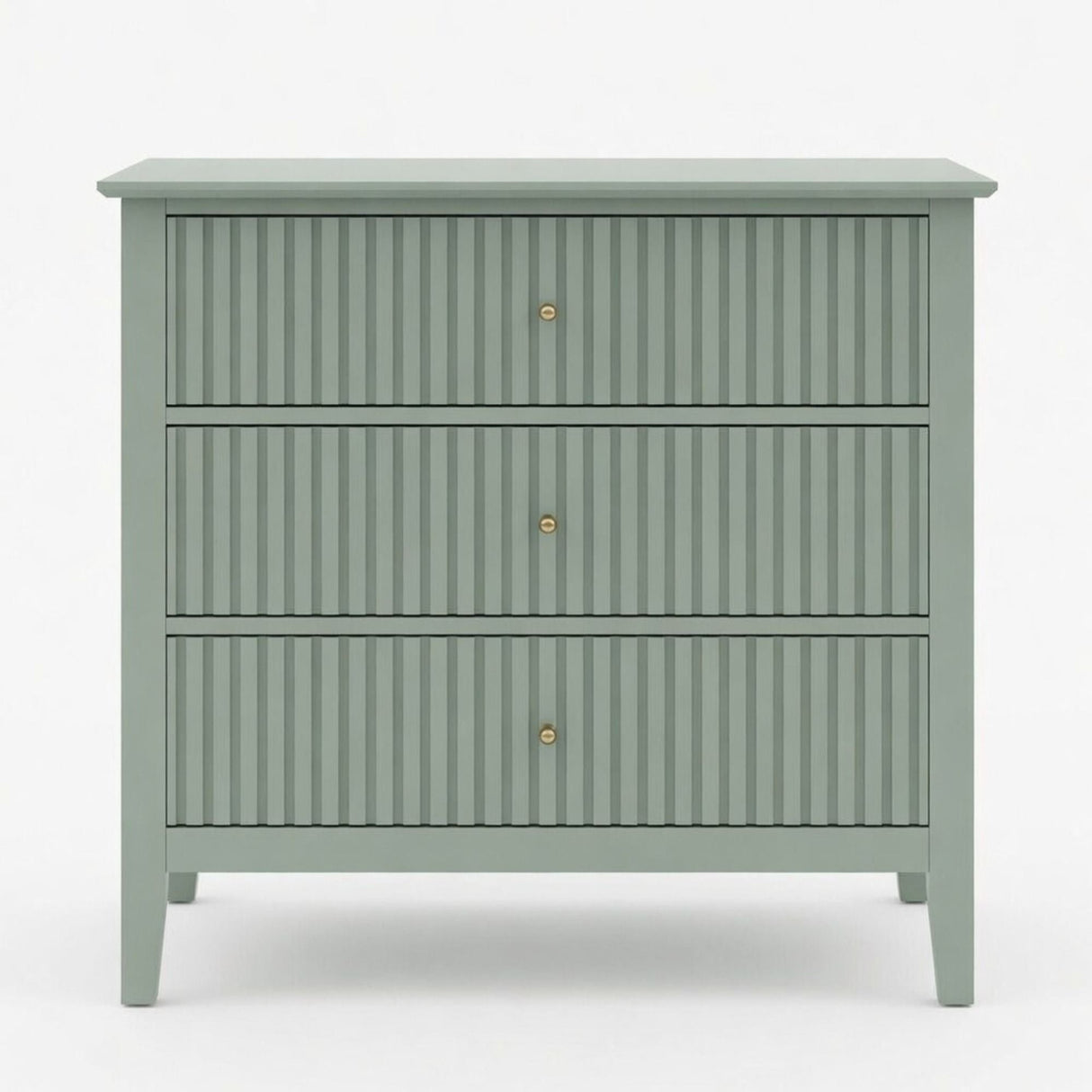 Fluted 3 Drawer Nightstand With Soft Close Slides
