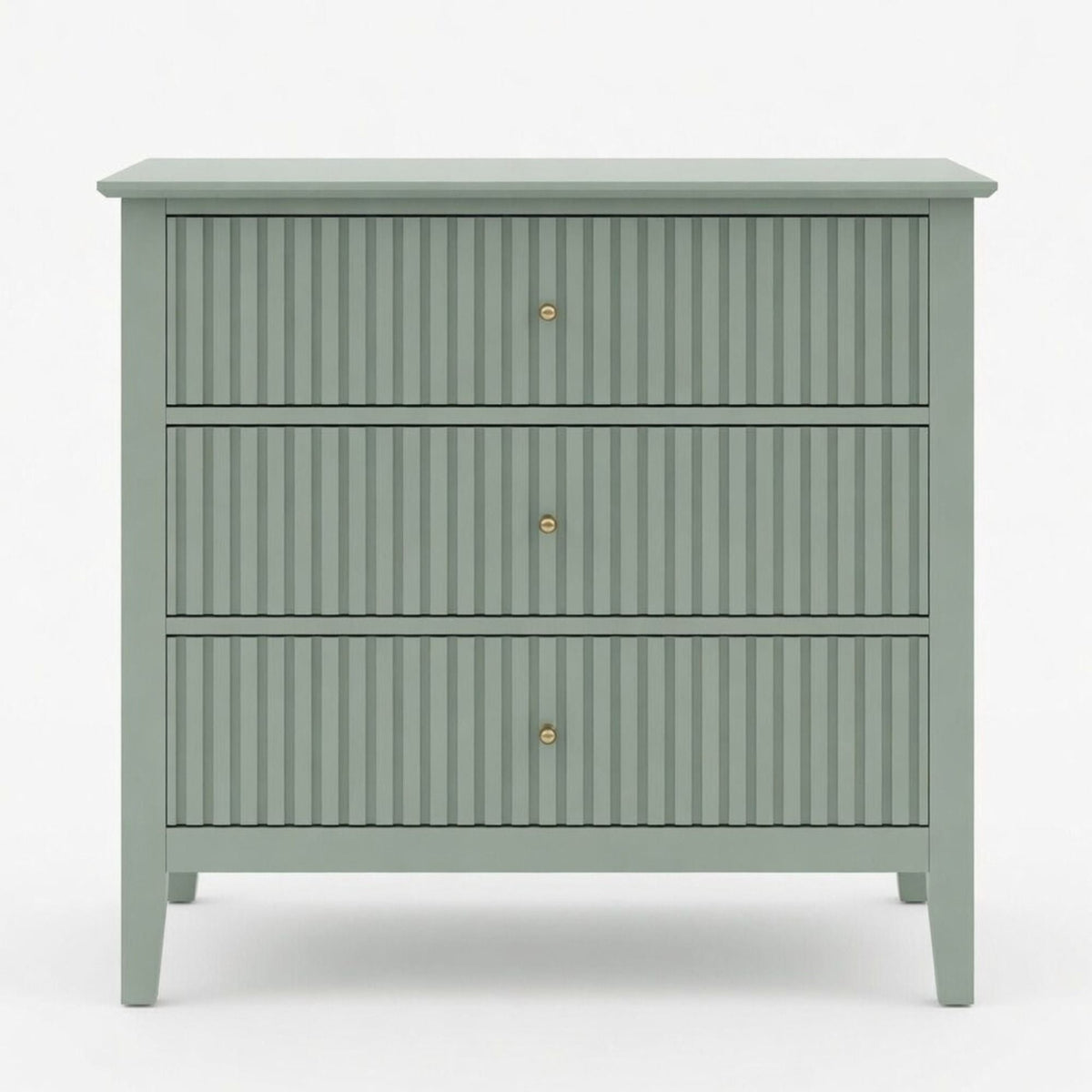 Fluted 3 Drawer Nightstand With Soft Close Slides