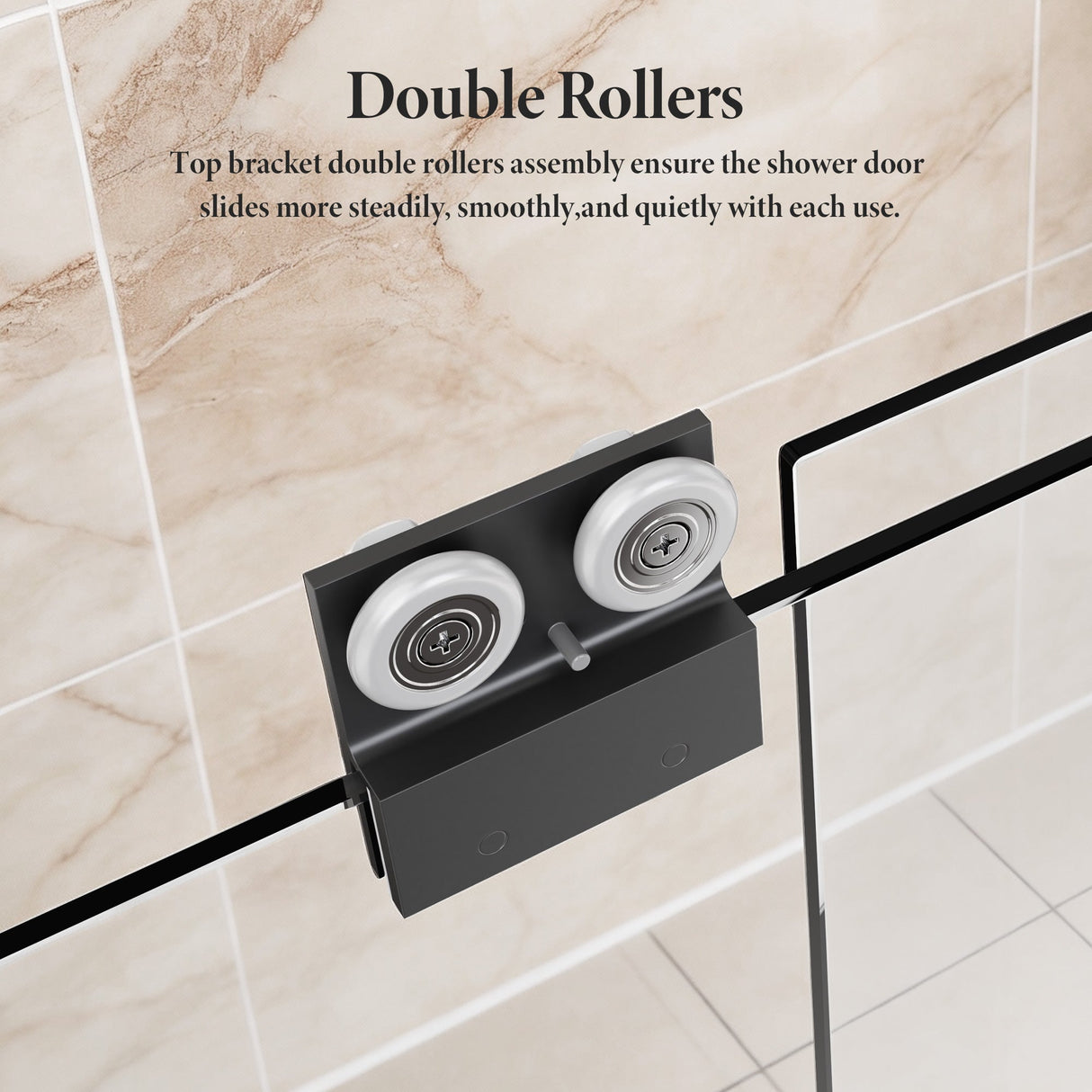 56"-60"W x 70"H Semi-Frameless Double Sliding Shower Door