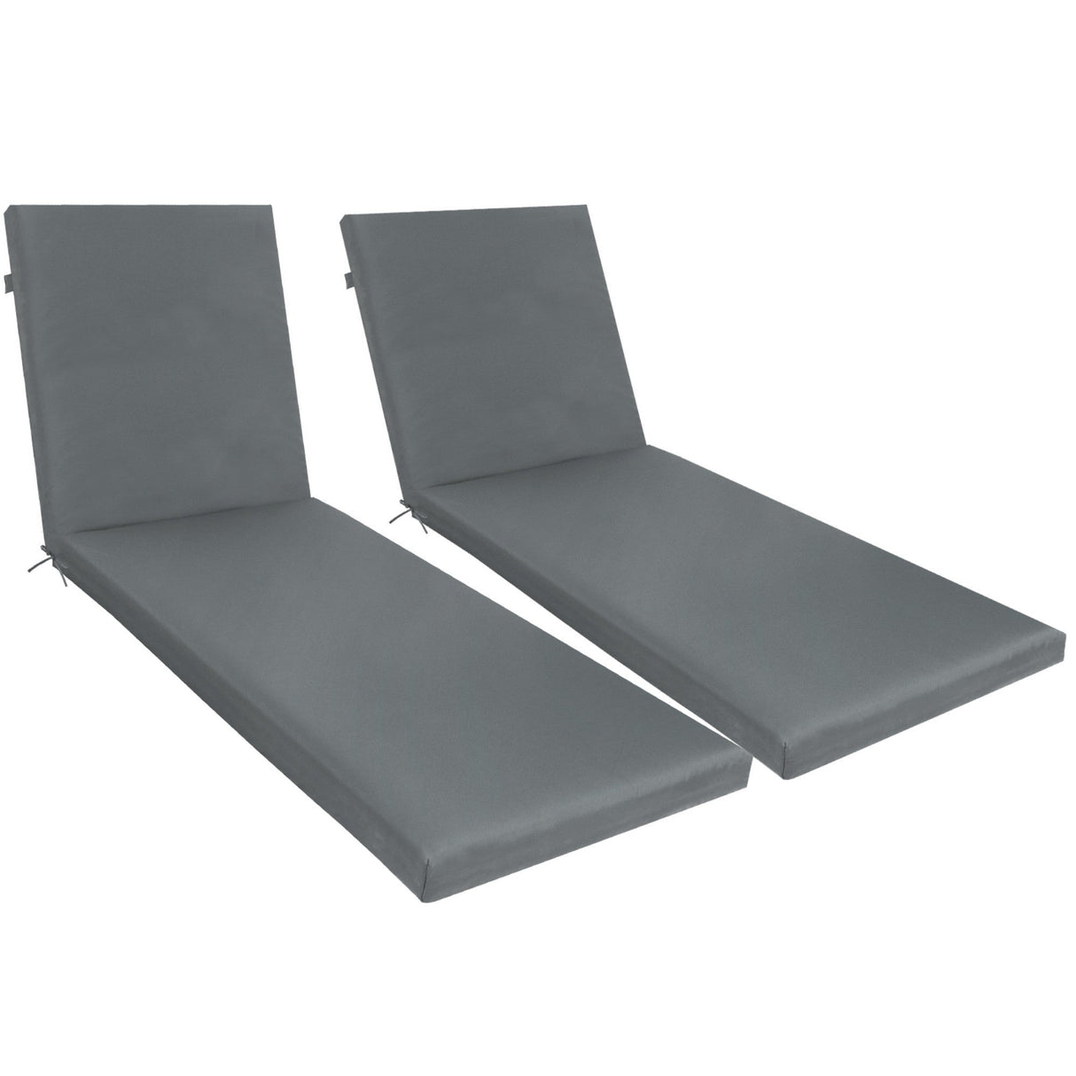 2-Piece Outdoor Chaise Lounge Cushion Set, Grey