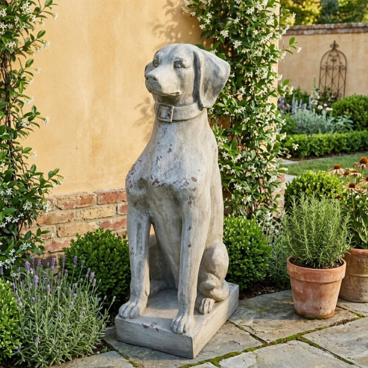 MGO Dog Decor Outdoor Dog Statue, Antique