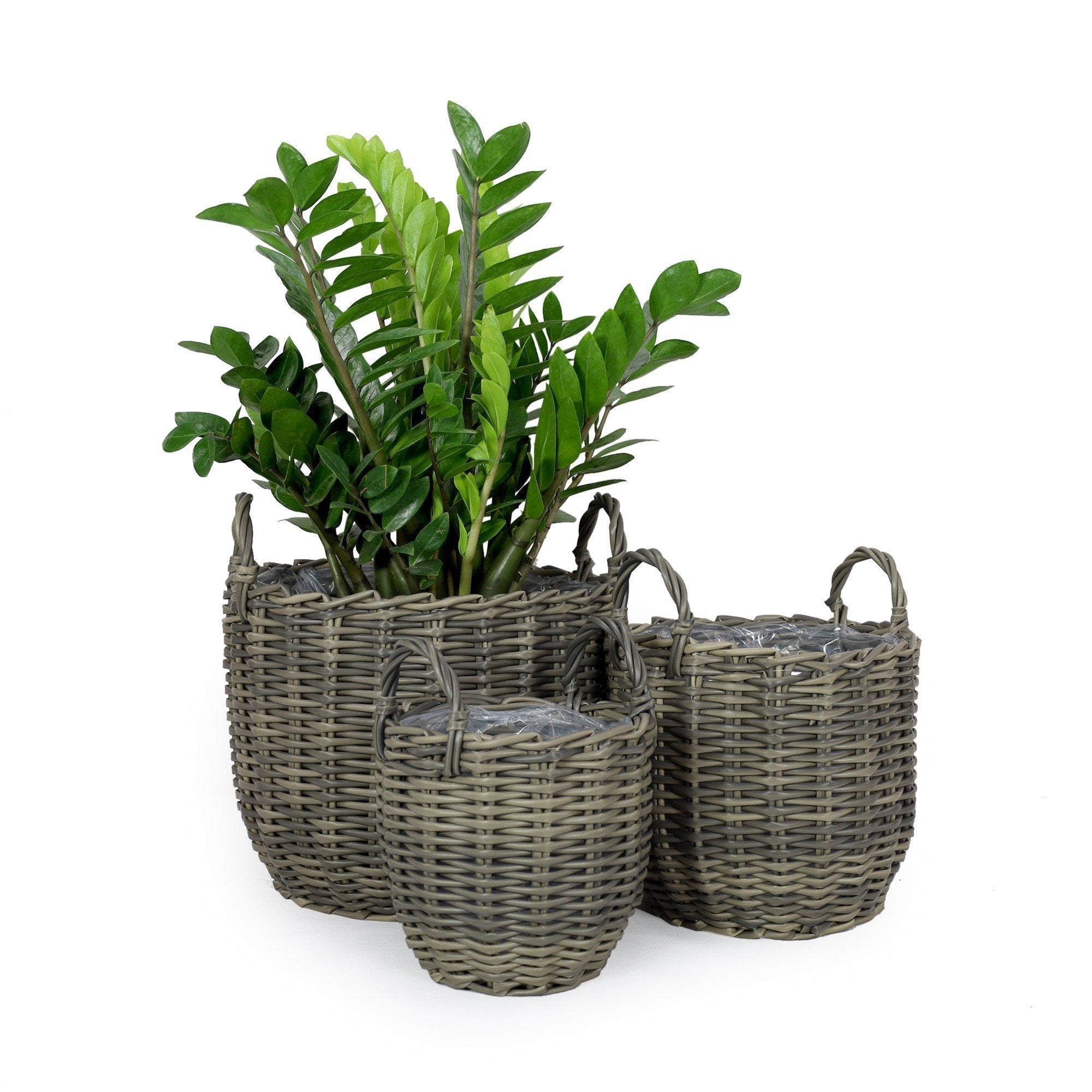 3-Pack-Wicker-Multi-purposes-Basket-with-handler-Planter-basket-Gray-Pots-&-Planters