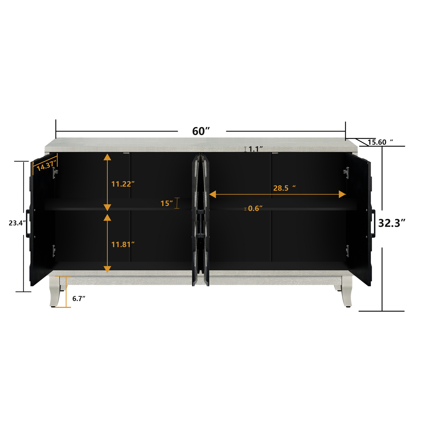Chevron 4-Door Sideboard Cabinet