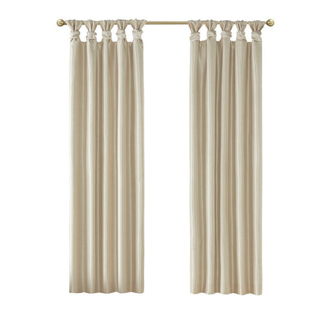 Twist tab total blackout window curtain panel champagne 50x95" blackout