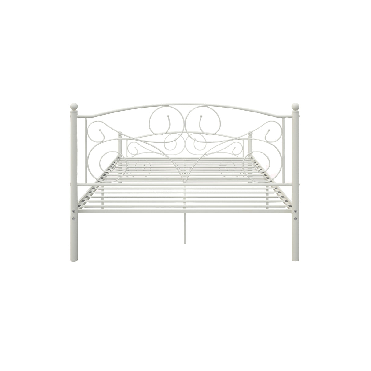 Full Size Unique Flower Sturdy System Metal Bed Frame with Headboard