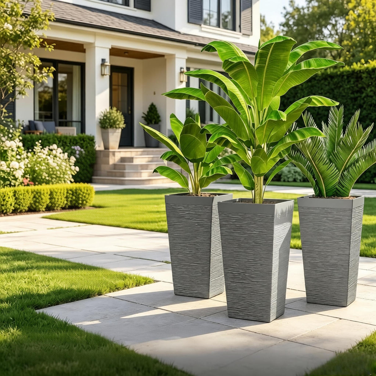 Stackable Design Tapered Planters - 3 Piece Set